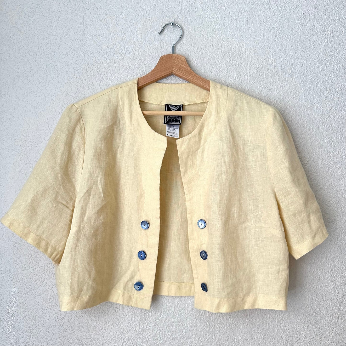 Vintage Linen Dress w/ Bolero - size L