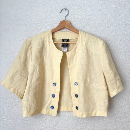 Vintage Linen Dress w/ Bolero - size L