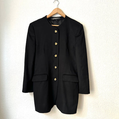 Vintage Black Wool Cashemre Blazer - size M