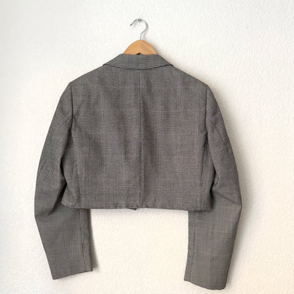Upcycled Blazer 5 - Cropped, Glen Plaid, Pure Wool