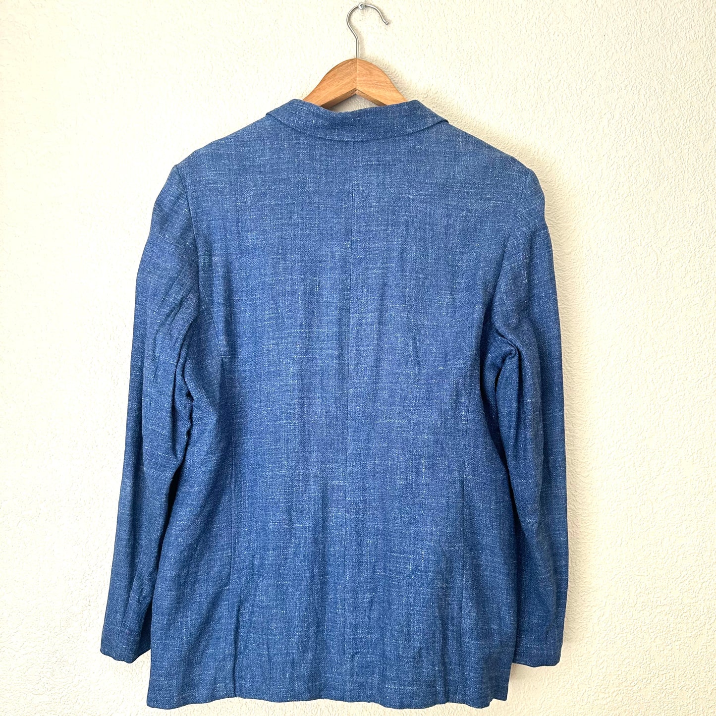 Blue Silk Linen Blazer - size M