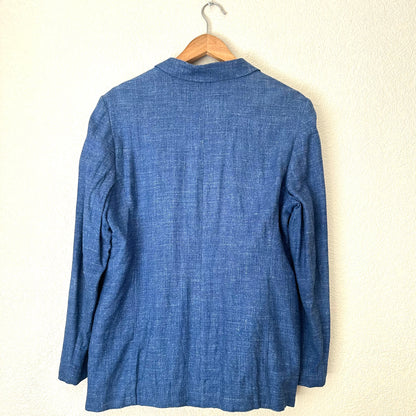 Blue Silk Linen Blazer - size M