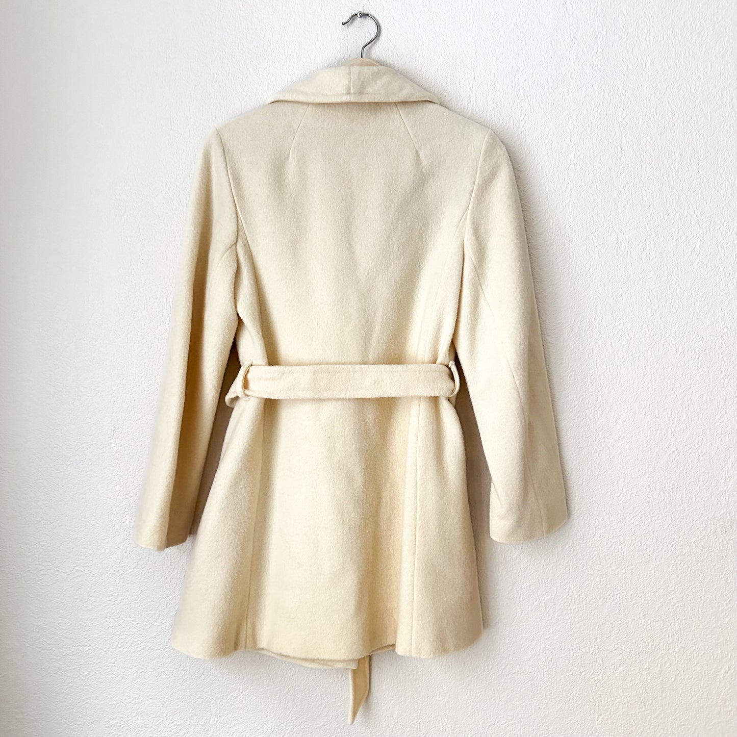 Vintage Pure Wool Belted Coat  - Size S