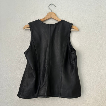 Vintage Zip Front Leather Vest