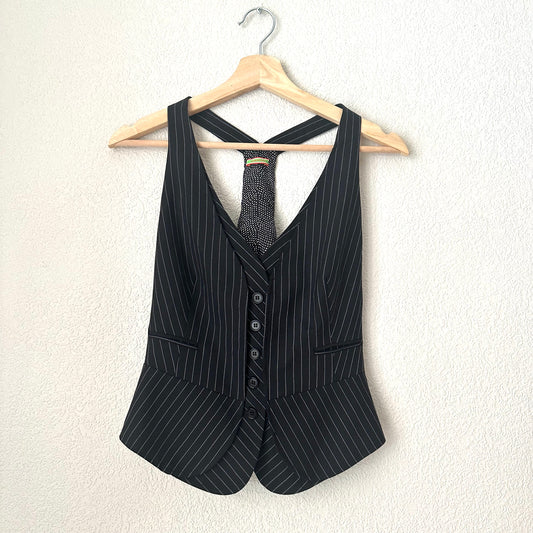 Pinstripe Wool Vest - size S-XS