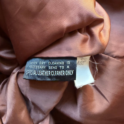 Vintage Brown Belted Leather Jacket - size S