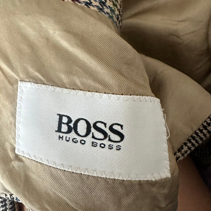 Upcycled Bow Blazer Plaid Houndstooth, size L, Wool