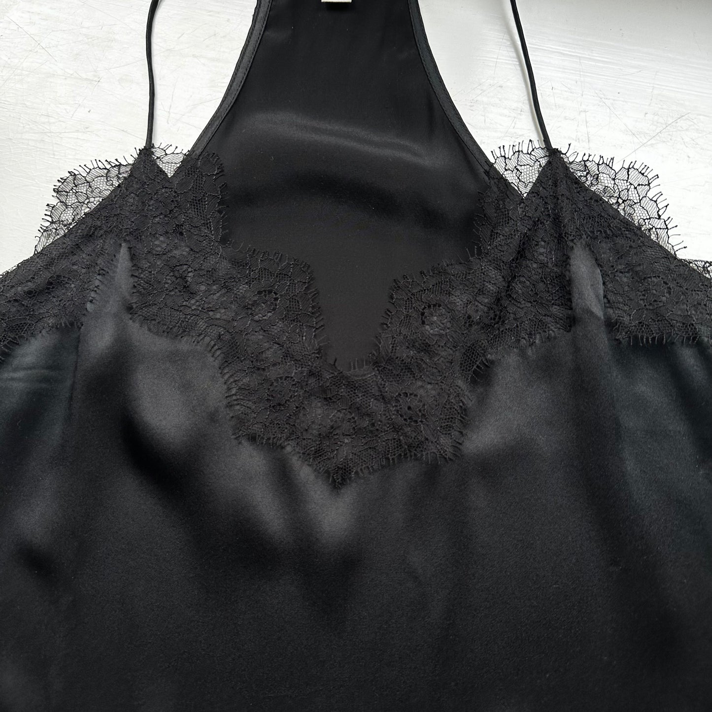 Black Silk Cami Tank Top - size M