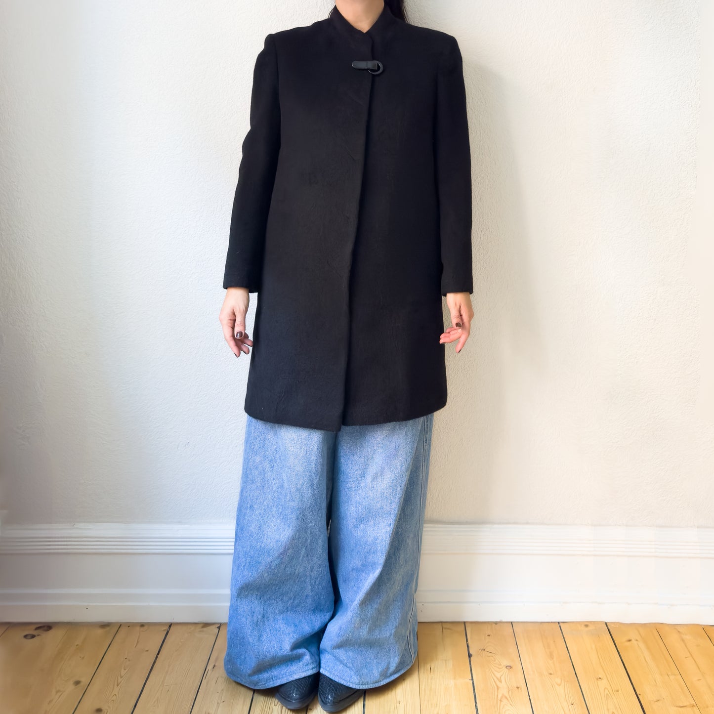 Black Wool Coat - size S