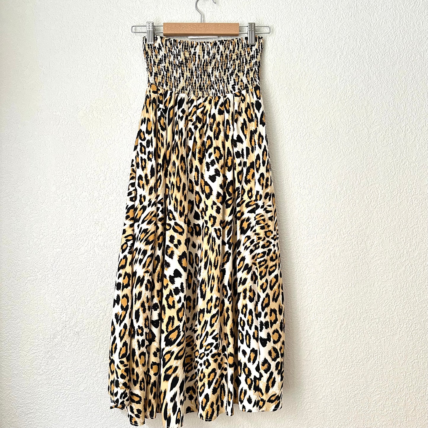 Leopard Elasticated Waist Panel Skirt - Pure Silk
