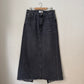 Upcycled Denim Maxi Skirt 20 - faded Black - Size L
