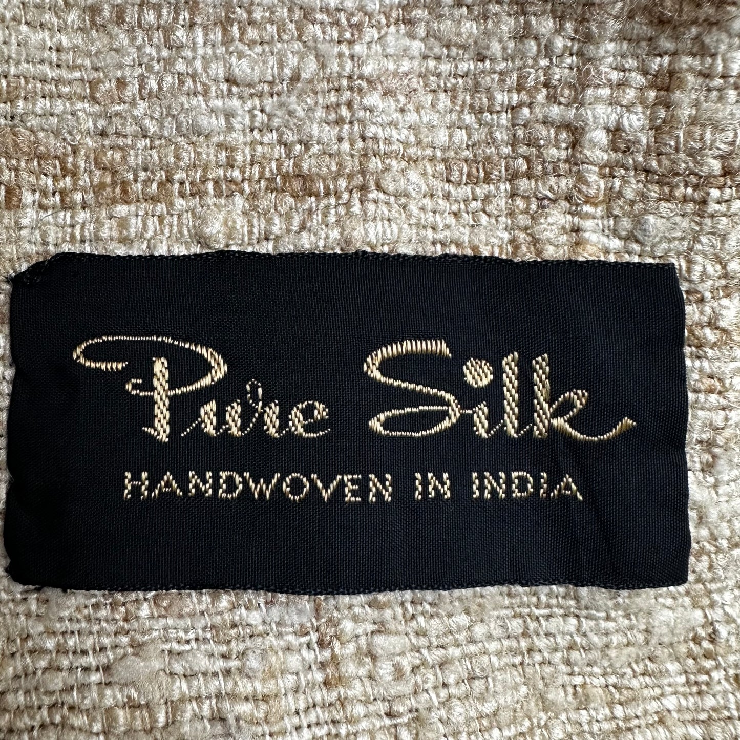 Vintage Cream Raw Silk Coat - size M