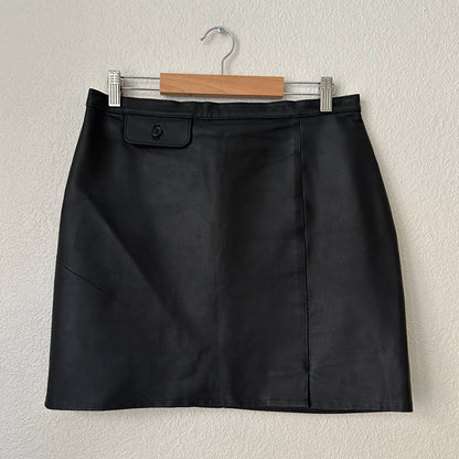 Vintage Black Leather Mini Skirt