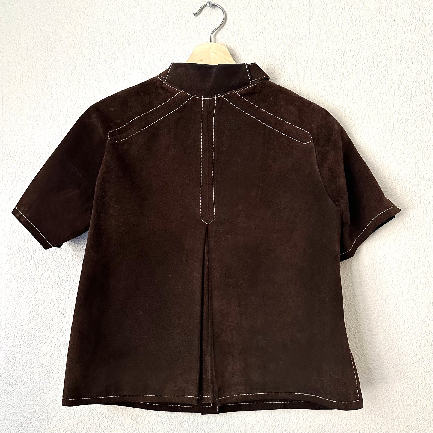Vintage Brown Leather Overshirt - size 38