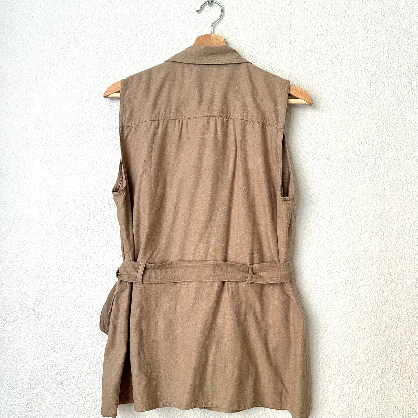 Vintage Long Raw Silk Vest - size M