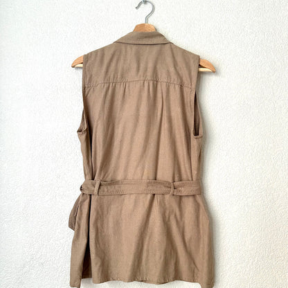 Vintage Long Raw Silk Vest - size M