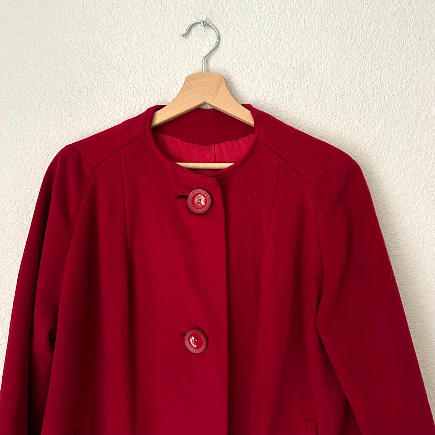 Vintage Red Cashmere Coat, size S