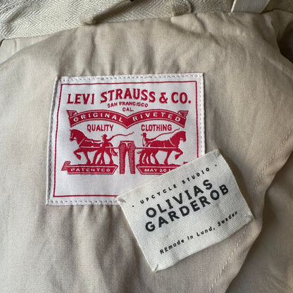 Upcycled Bow Vest Beige/Leopard Silk Bow - size S