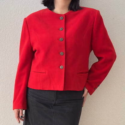 Vintage Red Wool Cahsmere Jacket  - size EU40