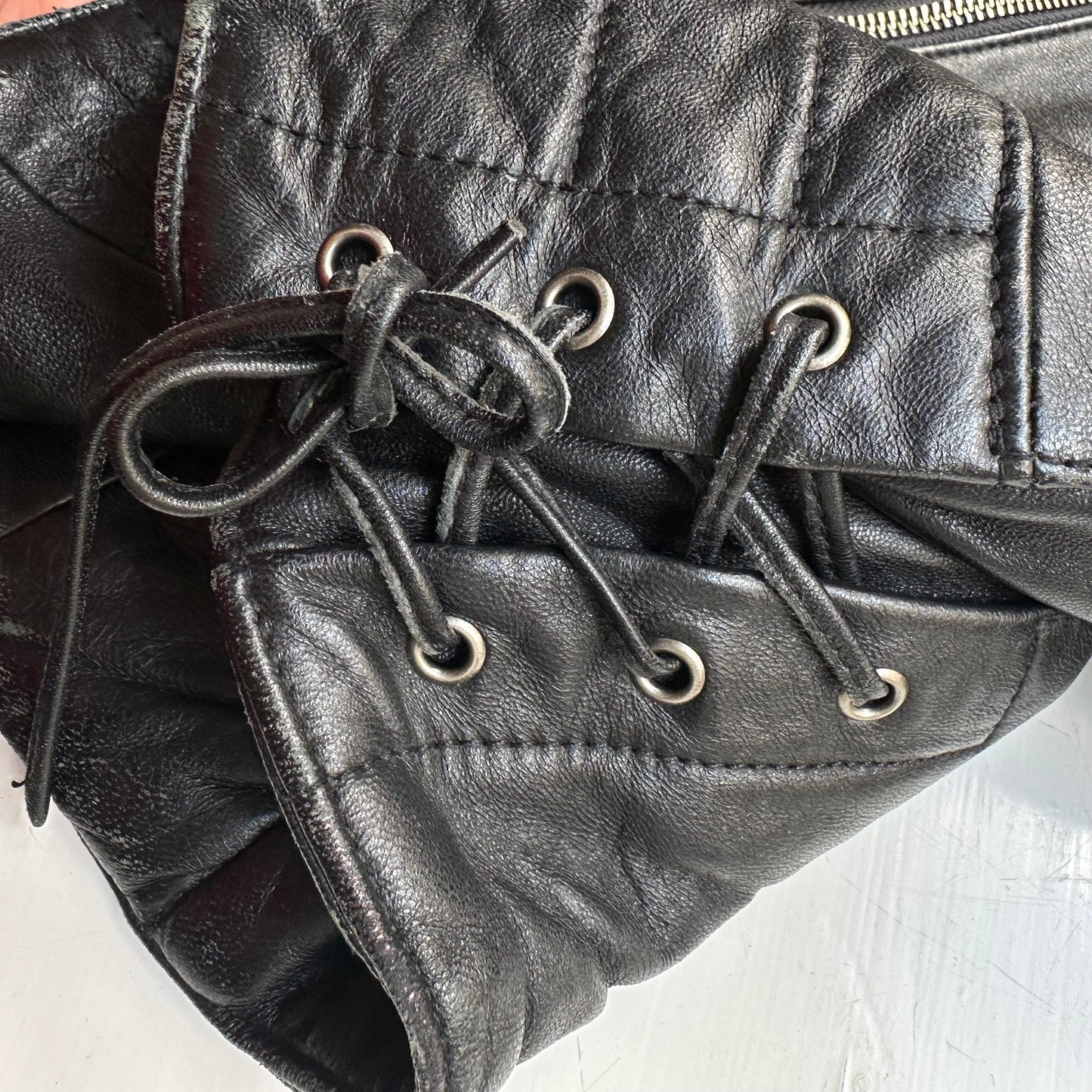 Vintage Leather Biker Jacket - size M