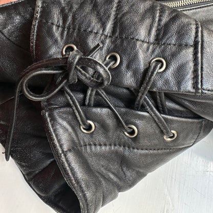 Vintage Leather Biker Jacket - size M