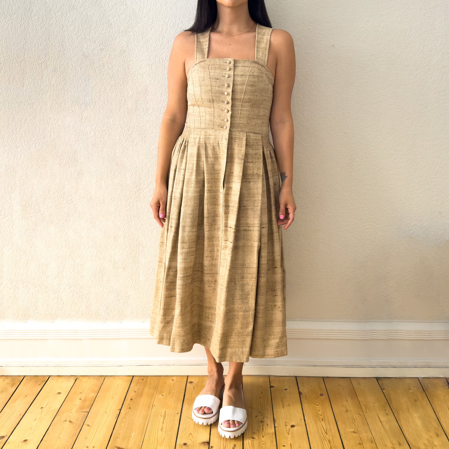 Vintage Raw Silk Dress - Size S