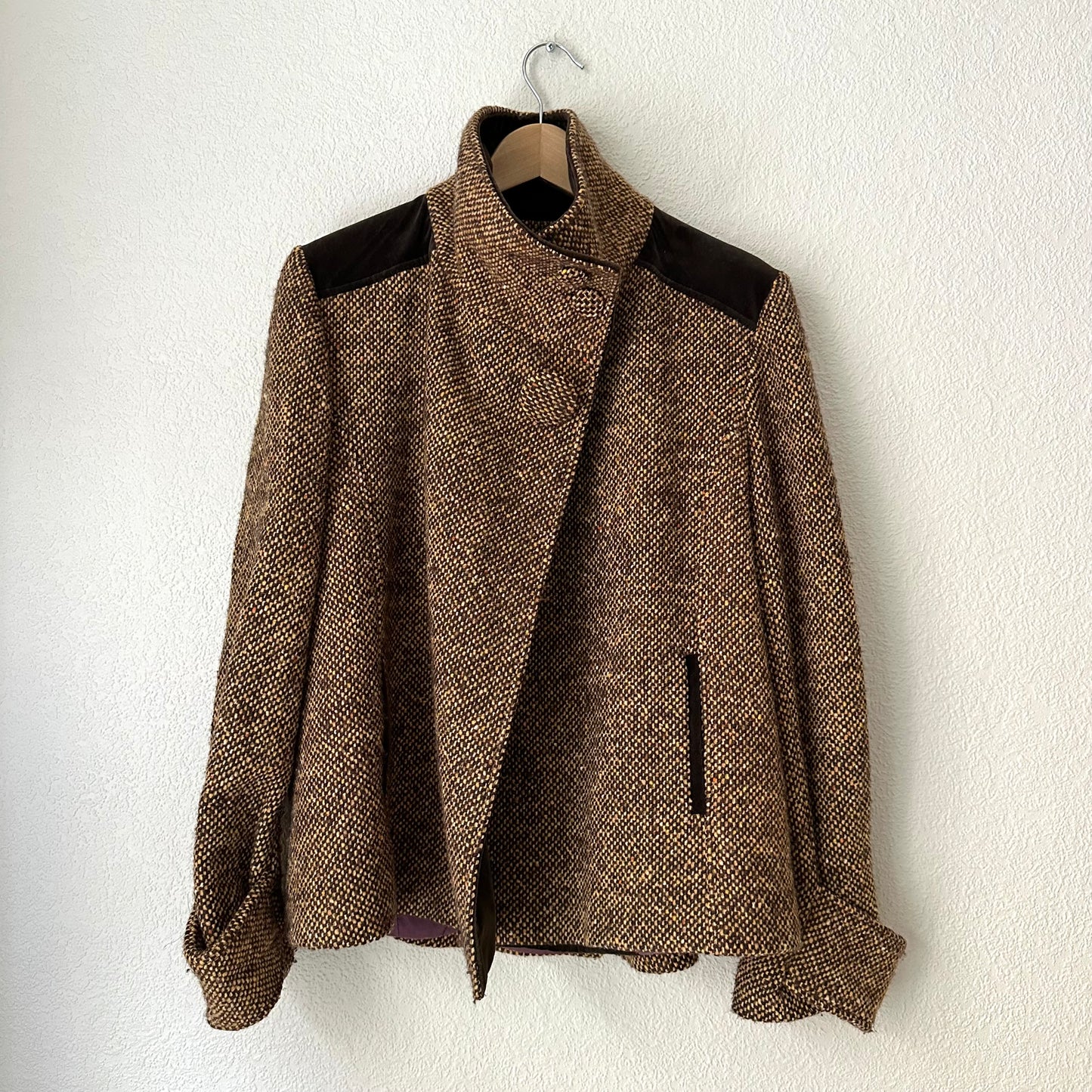 Vintage Tweed Wool Blend Jacket - size M