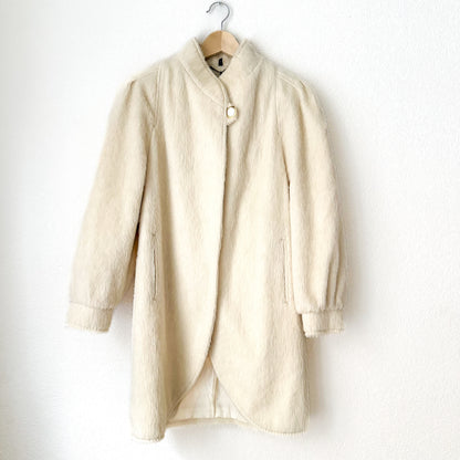 Vintage Off White Llama Coat - size S