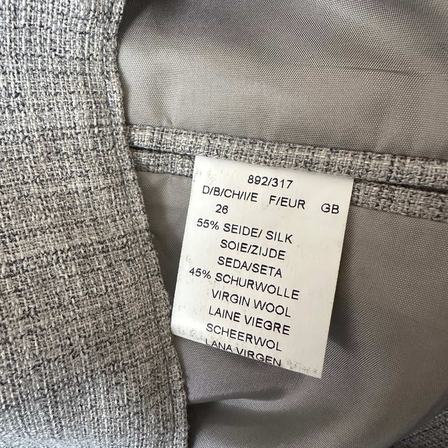 Upcycled Bow Vest Light Gray/Silk Bow - size M