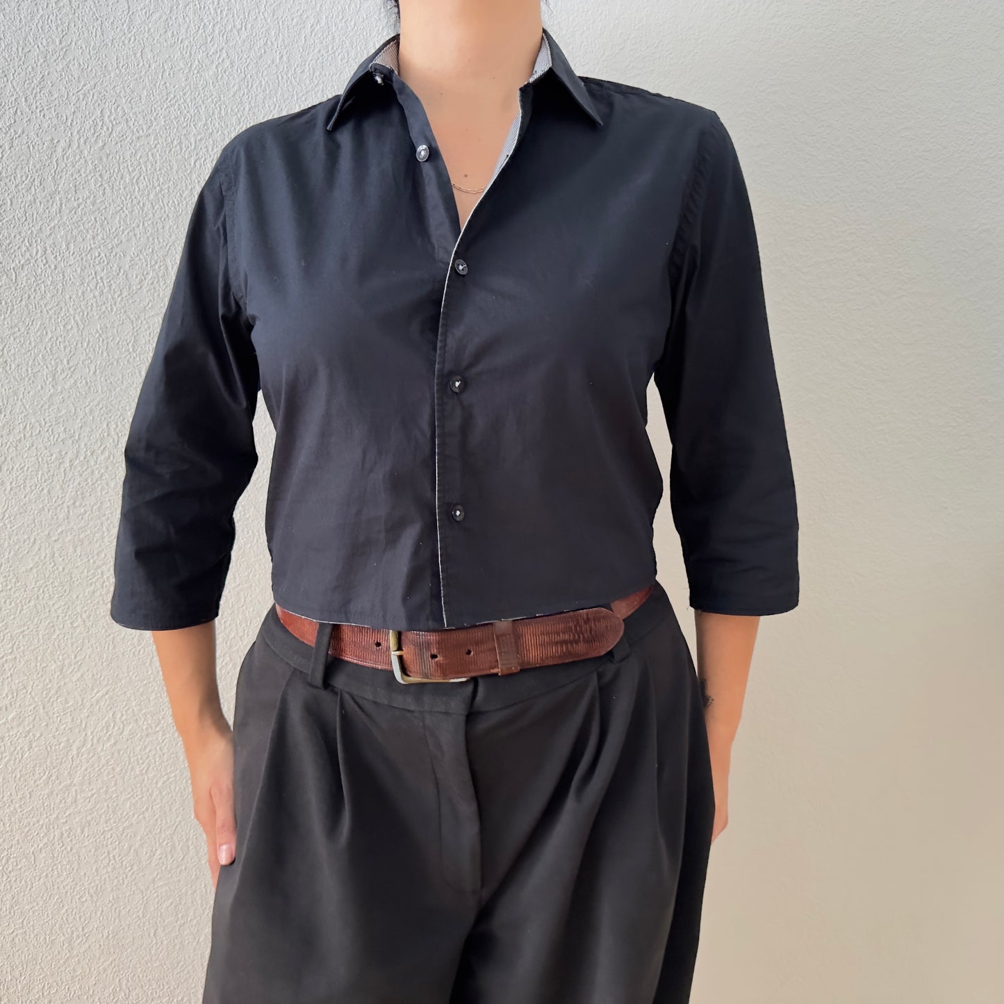 Upcycled Shirt 4 - Cotton, Black