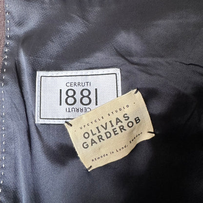 Upcycled Bow Vest Brown/ Removable Silk Bow - size L