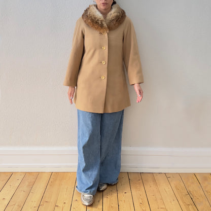 Vintage Fur Collar Short Coat, size S