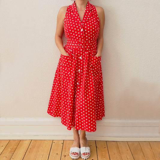 Vintage Polka Dots Rockabilly Dress - Mondi, size M