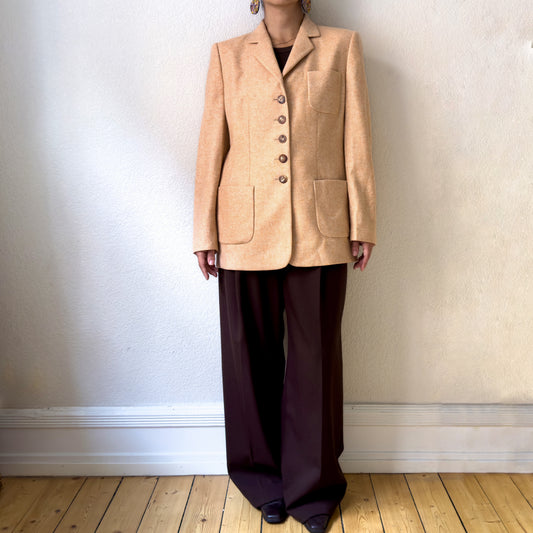 Vintage Pastel Orange Cashmere Blazer - size M