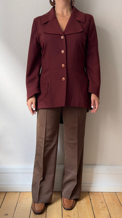 REPAIRED Vintage Dark Red Blazer - size M