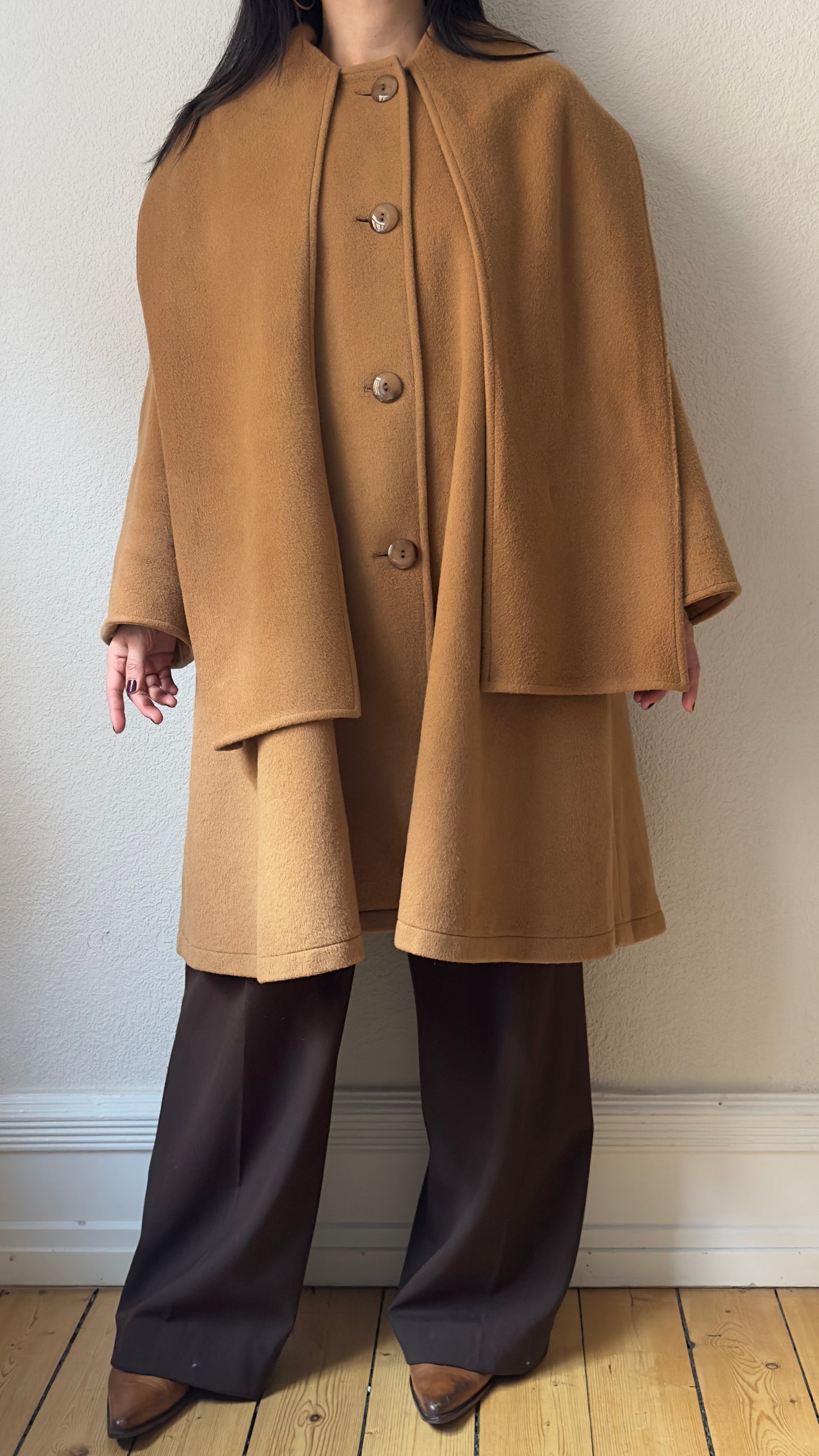 Vintage Pure Wool Scarf Coat, size M-L