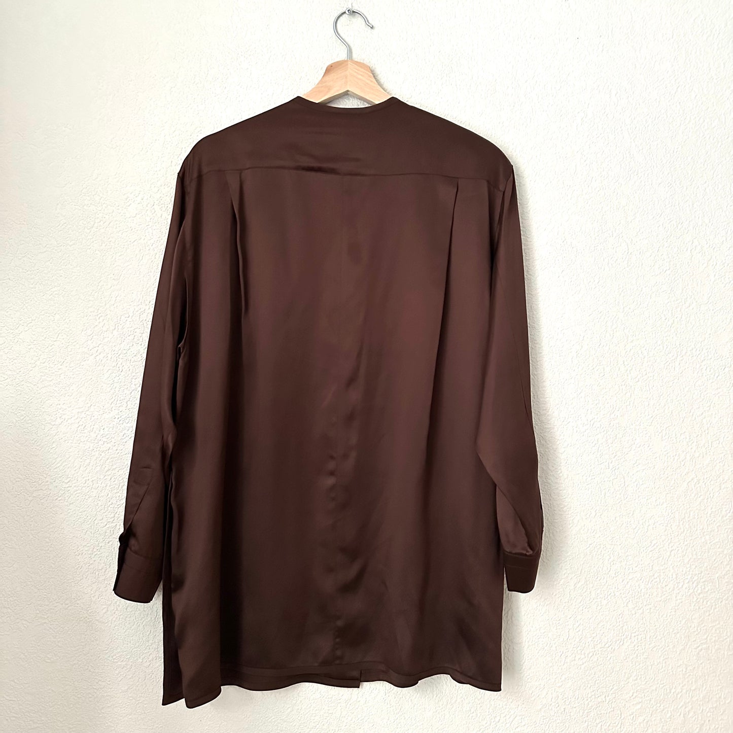 Brown Silk Polo Shirt, size S-M