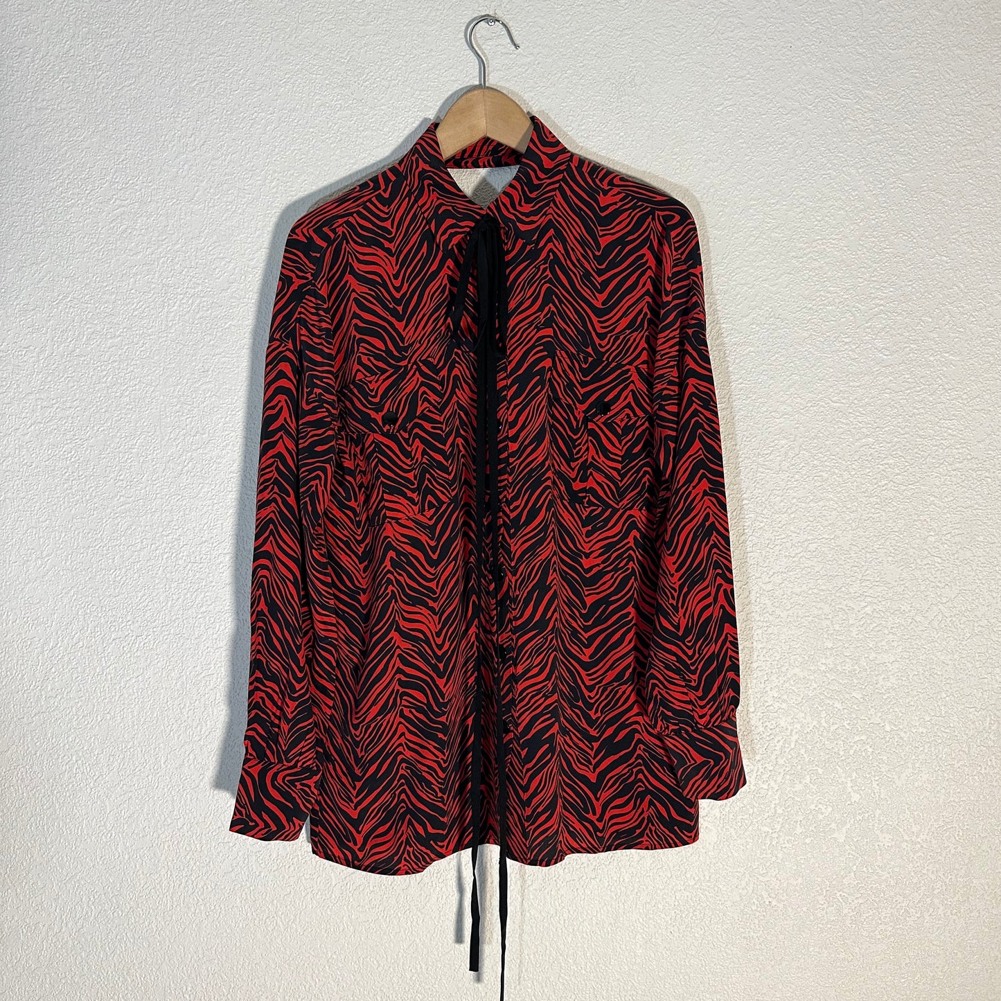 Red Zebra Silk Shirt - Jacob Lee, size XS-S