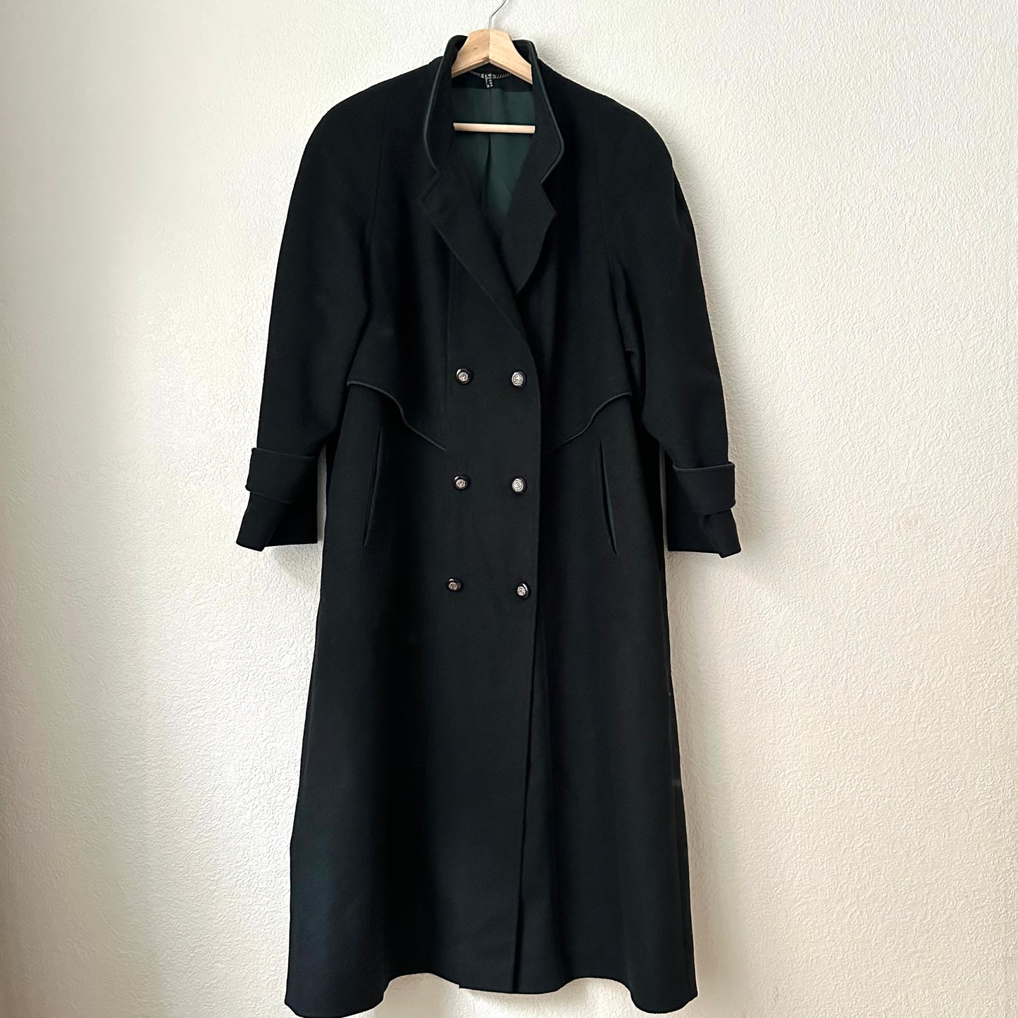 Vintage Dark Green Maxi Coat, size M