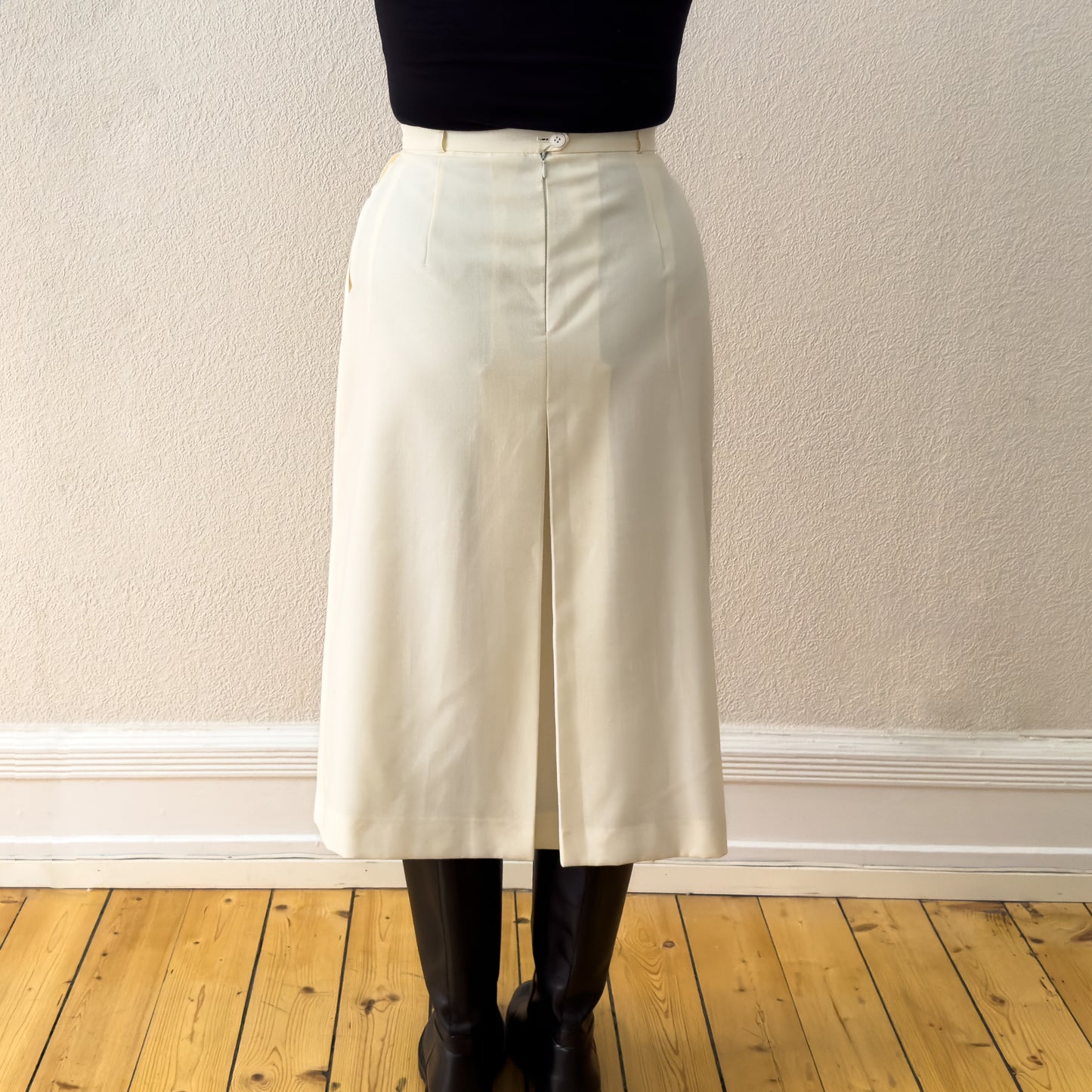 Vintage Wool Blend Midi Skirt