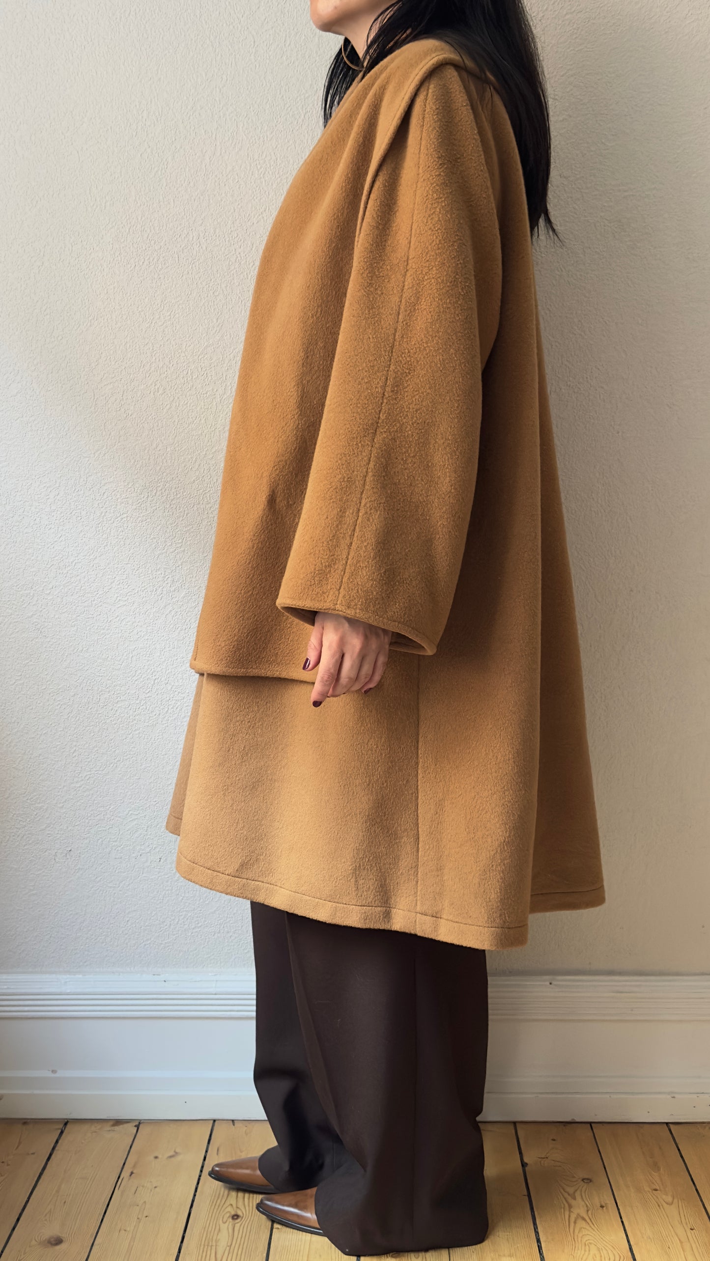 Vintage Pure Wool Scarf Coat, size M-L