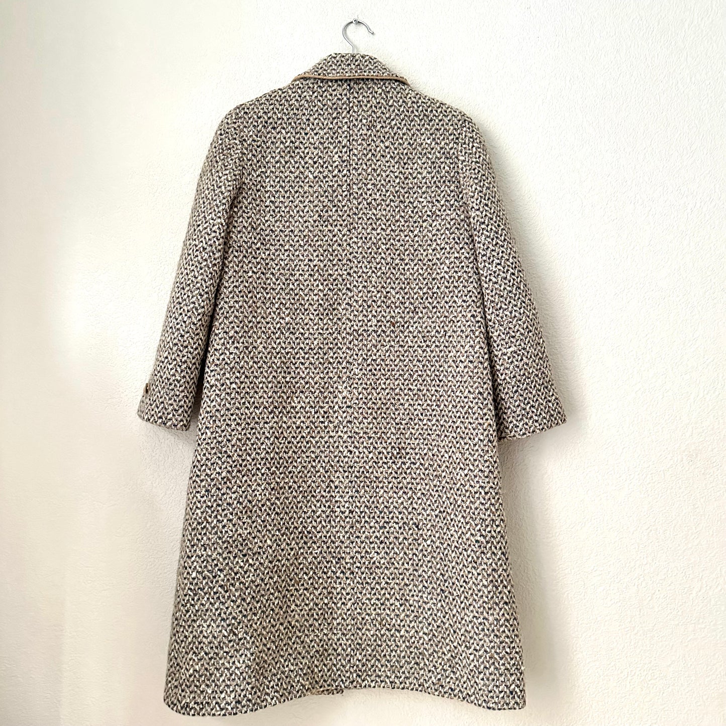 Vintage Pure Wool Tweed Coat - size S