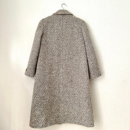 Vintage Pure Wool Tweed Coat - size S