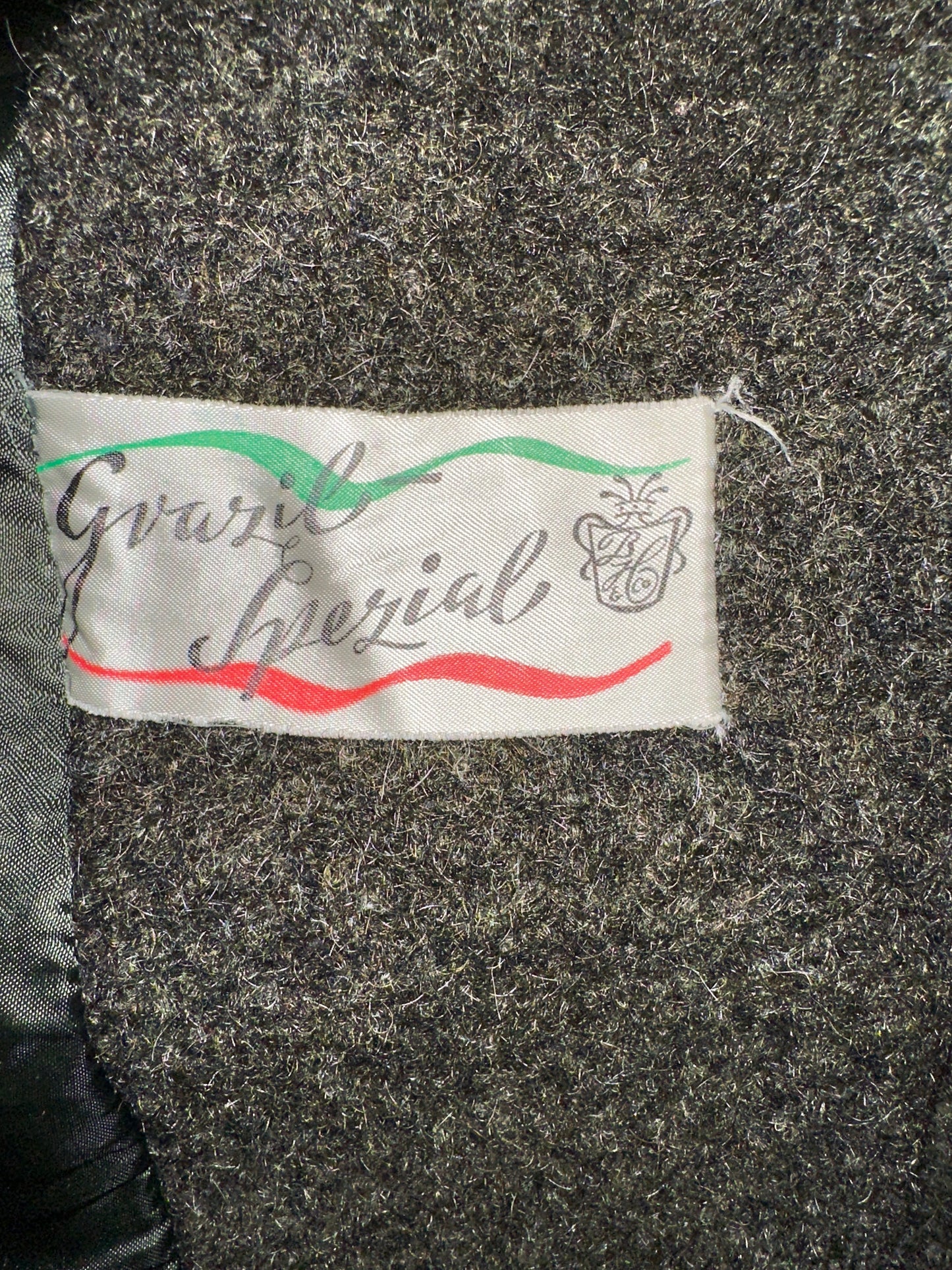 Vintage Green Coat - Real fur details, Size S-M