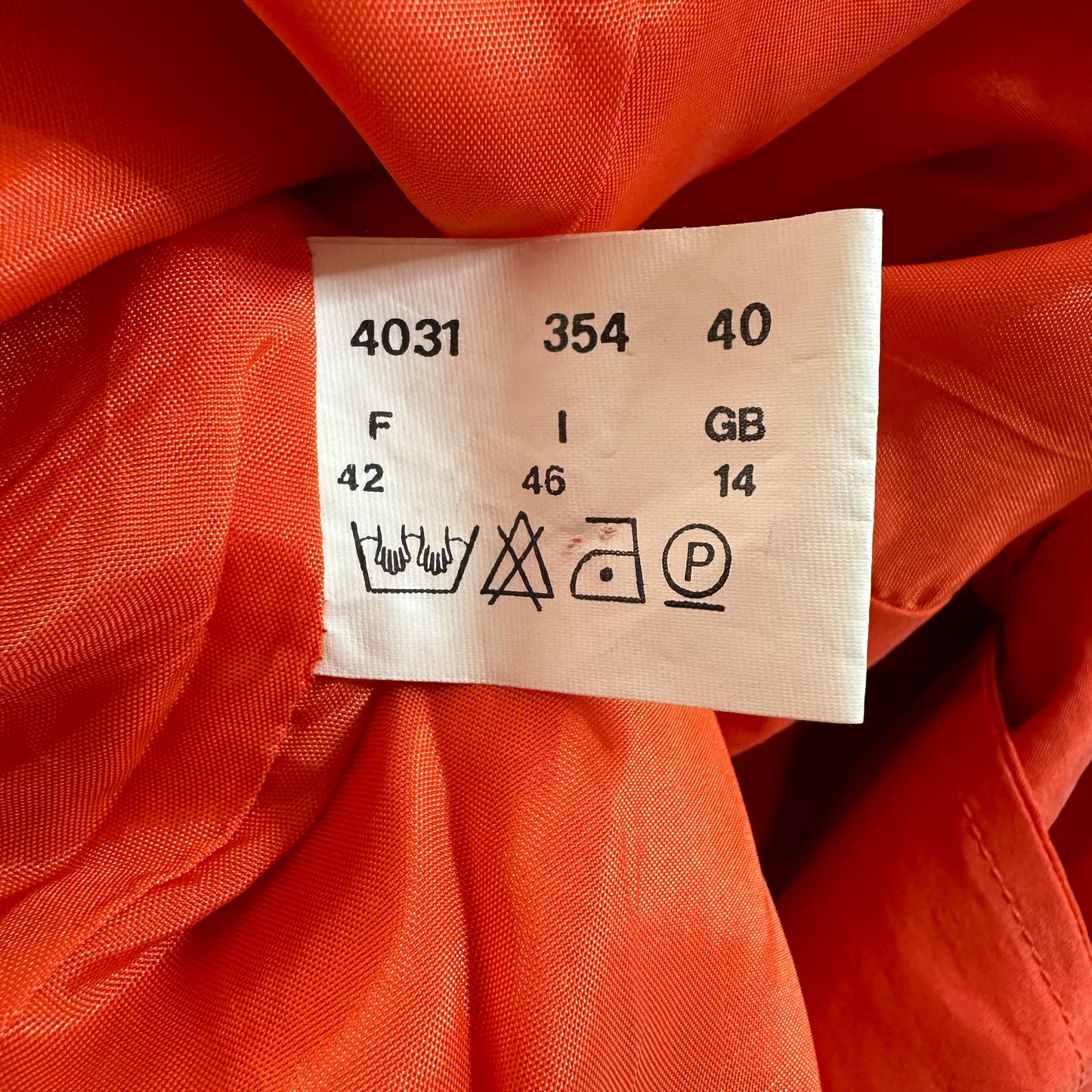 Vintage Orange Silk Dress - size M