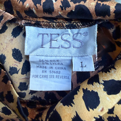 Leopard Silk Top - size M