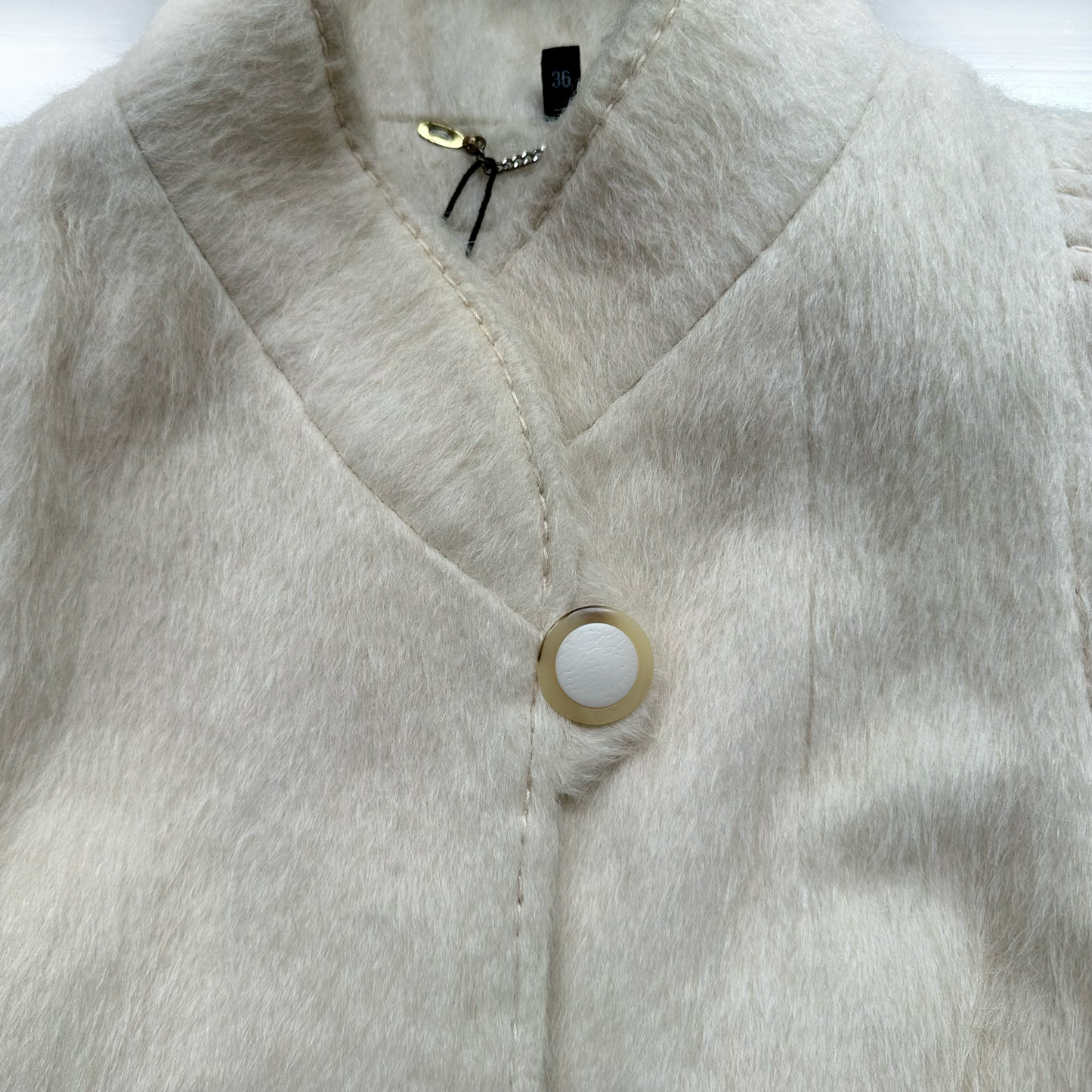 Vintage Off White Llama Coat - size S