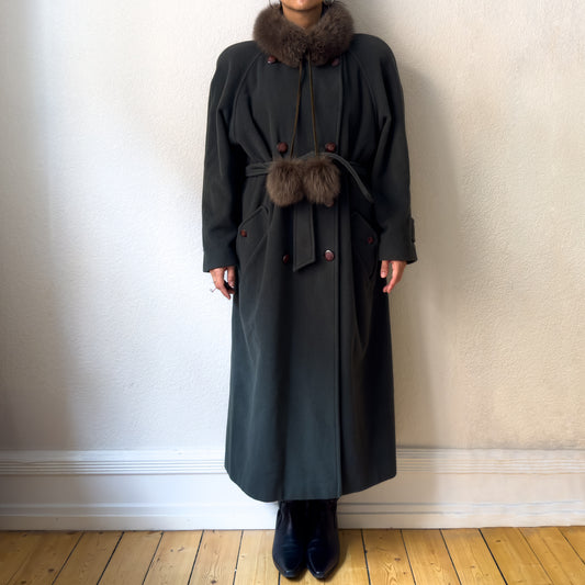 Vintage Green Wool Coat - size EU36