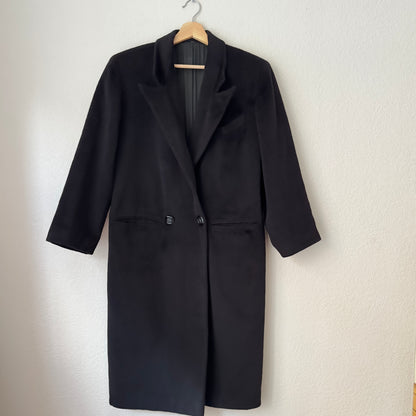 Vintage Black Cashmere Coat - size S