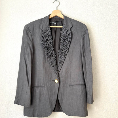 Vintage Designer Linen Blazer - Size M